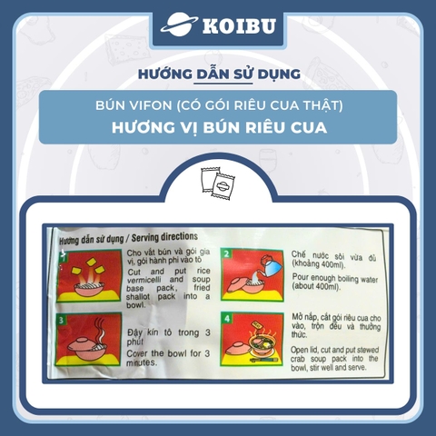VIFON - Bún Vifon hương vị Bún riêu cua (có cua thật), Bún riêu Vifon, Vifon bún riêu cua Vifon - 80g/gói - 00143