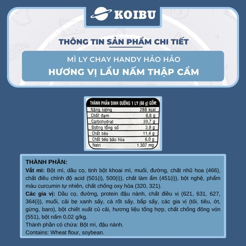 ACECOOK - Mì ly Handy Hảo Hảo hương vị lẩu nấm thập cẩm chay - Mì chay Handy Hảo Hảo lẩu nấm thập cẩm chay - Mì Handy Hảo Hảo ly chay lẩu nấm thập cẩm - Mì ly Hảo Hảo Handy lẩu nấm thập cẩm chay - 66g/ly - 00019