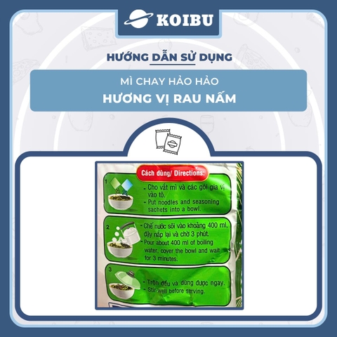 ACECOOK - Mì Hảo Hảo hương vị chay rau nấm - Mì ăn liền Hảo Hảo chay rau nấm - 75g/gói - 00001