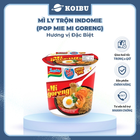 INDOFOOD - Mì trộn Ly Indomie đặc biệt, Mì xào khô Indomie ly đặc biệt, Mì ly Indomie Pop Mie Mi Goreng - 80g/ly - 00474