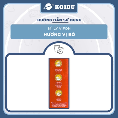 VIFON - Mì ly Vifon hương vị Bò - Mì ly ăn liền vị Bò Vifon, Vifon mì ly hương vị Bò 60g - 60g/ly - 00228