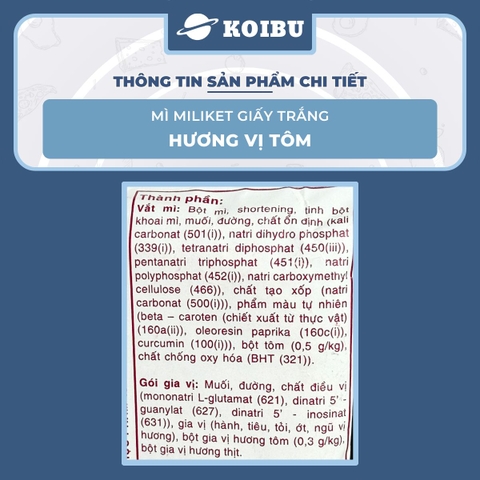 COLUSA - Mì Miliket gói giấy trắng hương vị Tôm, Mì tôm gói giấy trắng Miliket, Mì giấy Miliket - 65g/gói - 00088