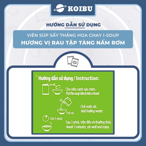 NFC - Viên canh ăn liền sấy thăng hoa I-Soup hương vị Canh rau tập tàng nấm rơm ISoup ăn liền - 35g/lốc - 00087
