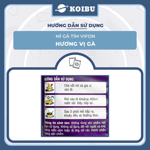 VIFON - Mì gà tím Vifon, Mì Vifon gà tím, Mì gà Vifon gà tím, Mì gói gà tím ăn liền Vifon mì ăn liền - 75g/gói - 00207
