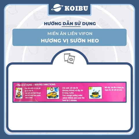VIFON - Miến ăn liền Vifon vị Sườn heo, Miến ăn liền Vifon, Miến Vifon gói ăn liền - 58g/gói - 00182