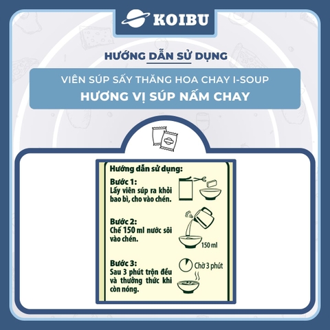 NFC - Viên súp sấy thăng hoa I-Soup hương vị Súp nấm chay, Súp nấm chay I-Soup, Súp ăn liền I Soup - 50g/lốc