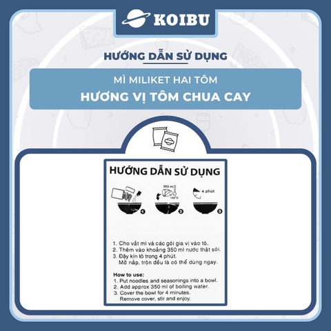 COLUSA - Mì giấy Miliket Hai Tôm gói vị Tôm chua cay, Mì tôm hiệu Hai Tôm Miliket hiệu 2 Tôm Colusa - 70g/gói - 00097