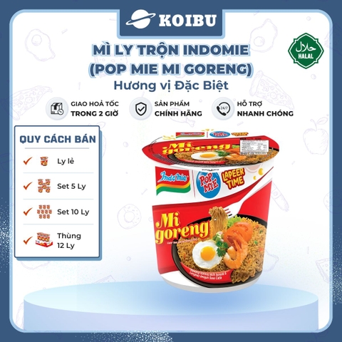INDOFOOD - Mì trộn Ly Indomie đặc biệt, Mì xào khô Indomie ly đặc biệt, Mì ly Indomie Pop Mie Mi Goreng - 80g/ly - 00474