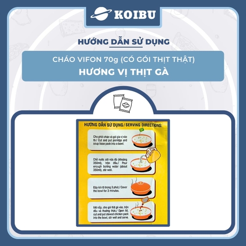 VIFON - Cháo Vifon 70g hương vị Thịt gà (có gói thịt gà thật), Vifon cháo gà Vifon, Cháo ăn liền Vifon - 70g/gói - 00153