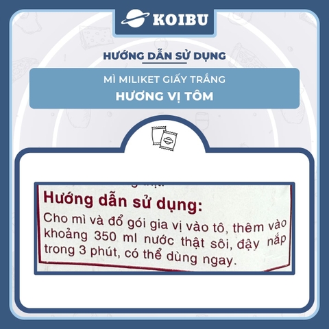 COLUSA - Mì Miliket gói giấy trắng hương vị Tôm, Mì tôm gói giấy trắng Miliket, Mì giấy Miliket - 65g/gói - 00088