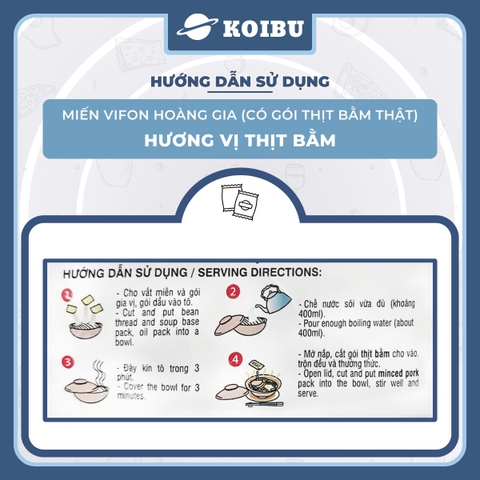 VIFON - Miến Hoàng Gia hương vị Thịt bằm (có gói thịt bằm thật), Miến thịt bằm Vifon Hoàng Gia - 105g/gói - 00185