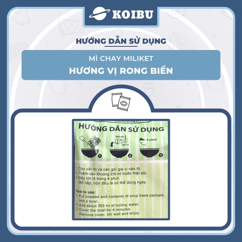 COLUSA - Mì chay Miliket hương vị Rong biển, Mì chay rong biển Miliket, Mì Miliket chay rong biển - 75g/gói - 00585