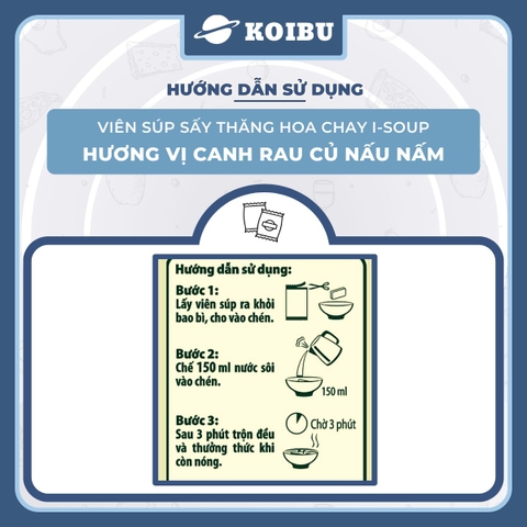 NFC - Viên súp ăn liền sấy thăng hoa I-Soup hương vị Canh rau củ nấu nấm ISoup, Canh I-Soup ăn liền - 35g/lốc - 00803