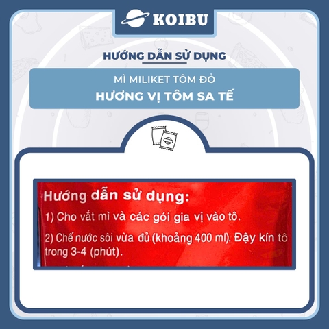 COLUSA - Mì Miliket Tôm Đỏ gói vị Tôm sa tế, Mì tôm sa tế Tôm Đỏ Miliket, Mì giấy Miliket Colusa - 80g/gói - 00093