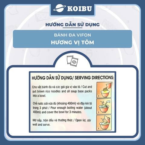 VIFON - Bánh đa Vifon hương vị Tôm, bánh đa tôm Vifon, bánh đa Vifon vị tôm, bánh đa Vifon ăn liền - 60g/gói - 00138