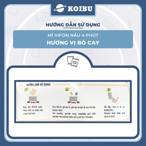 VIFON – Mì Vifon nấu 4 phút hương vị bò cay - Mì gói Vifon, Mì nấu Vifon, Mì nấu vị bò cay, Mì bò cay Vifon, Mì nấu 4 phút hương vị bò cay, Mì Vifon bò cay nấu 4 phút, Mì Vifon nấu ăn liền - 105g/gói - 00221
