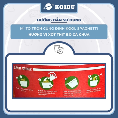 AFOTECH - Mì TÔ trộn Cung Đình Kool Spaghetti hương vị xốt cà chua bò bằm - Tô Cung Đình Kool spaghetti xốt bò bằm - Cung Đình Kool Tô Mì ăn liền Micoem - 105g/tô - 00320
