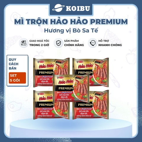 ACECOOK - Mì trộn Hảo Hảo Premium hương vị Bò sa tế, Mì trộn bò sa tế Hảo Hảo, Mì Hảo Hảo cao cấp - 88g/gói - 00841