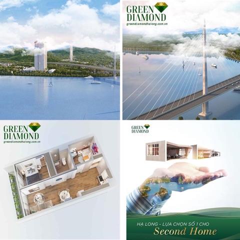 Bán siêu cắt lỗ căn góc 2PN - 2WC tầng cao, view biển Green Diamond! (Cơ hội hiếm)