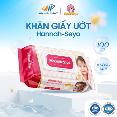 Khăn giấy ướt cao cấp Hannah Seyo gói 100 tờ