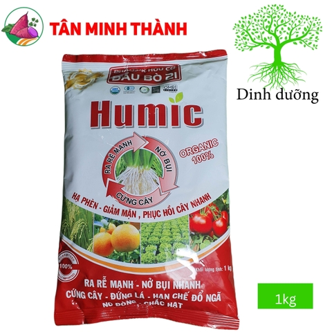 Humic Đầu Bò 21 - Kích thích ra rễ, đẻ nhánh, hạ phèn, giảm mặn, cứng cây, đứng lá, no đồng, chắc hạt, to trái