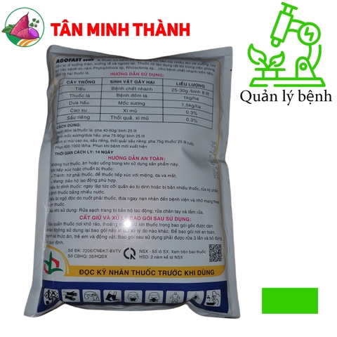 Agofast 80WP - Thuốc đặc trị chết nhanh, đốm lá, mốc sương, thối quả, xì mủ