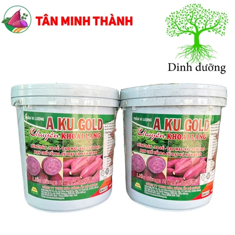 Aku Gold - Thuốc to củ khoai lang, lớn củ, hãm dây, chặn đọt, tạo củ nhanh, nặng ký, hạn chế sùng khoai lang