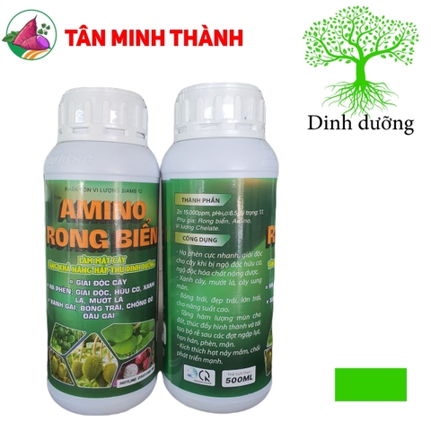 Amino Rong Biển - Thuốc xanh lá, mướt lá, xanh gai, bóng trái, chống đỏ đầu gai, giải độc, hạ phèn