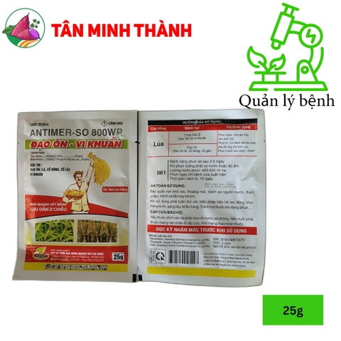Antimer So 800WP - Thuốc đặc trị đạo ôn lá, đạo ôn cổ bông, thối cổ gié, vàng lá vi khuẩn