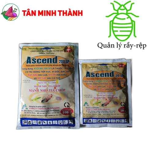 Ascend 200SP - Thuốc đặc trị rầy nâu, bọ trĩ, rệp sáp, rầy xanh, rầy mềm, rệp muội, bù lạch, rầy phấn trắng, rầy bông