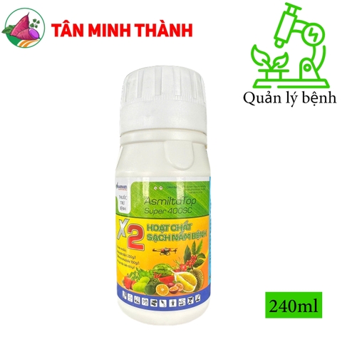 Asmiltatop Super 400SC X2 - Thuốc đặc trị đạo ôn, lem lép hạt, đốm mắt cua, nấm hồng, đốm lá