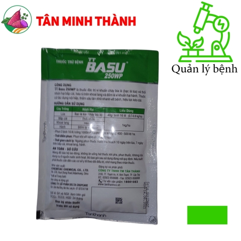 TT Basu 250WP - Thuốc đặc trị vi khuẩn gây thối nhũn, vàng lá, cháy bìa lá, héo xanh, rụng lá