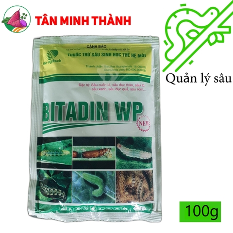 Bitadin wp - Thuốc trừ sâu sinh học sâu ăn lá, sâu tơ, sâu xanh, sâu khoang, sâu ống hành không chết cá