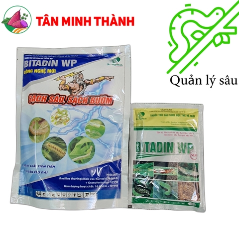 Bitadin wp - Thuốc trừ sâu sinh học sâu ăn lá, sâu tơ, sâu xanh, sâu khoang, sâu ống hành không chết cá