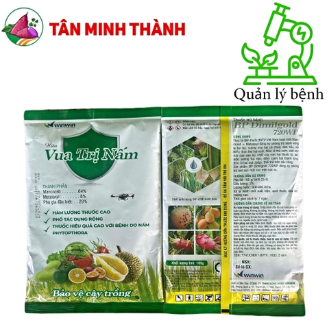 BP Dimilgold 720WP - Thuốc trừ bệnh thán thư, xì mủ, loét sọc mặt cạo, chết cây con