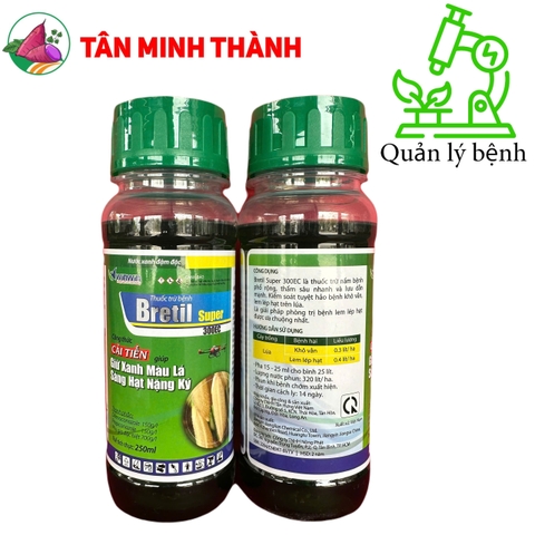 Bretil Super 300EC - Thuốc tin nước xanh trừ bệnh khô vằn, lem lép hạt