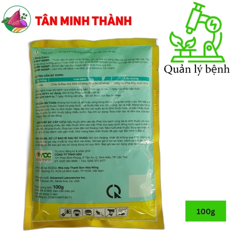 Bump 650WP ADC - Thuốc đặc trị đạo ôn lá, đạo ôn cổ bông, thối cổ gié trên lúa