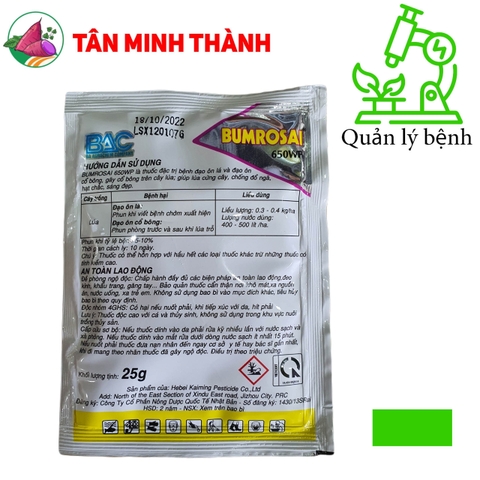 Bumrosai 650WP - Thuốc đặc trị đạo ôn lá, đạo ôn cổ bông, lem lép hạt