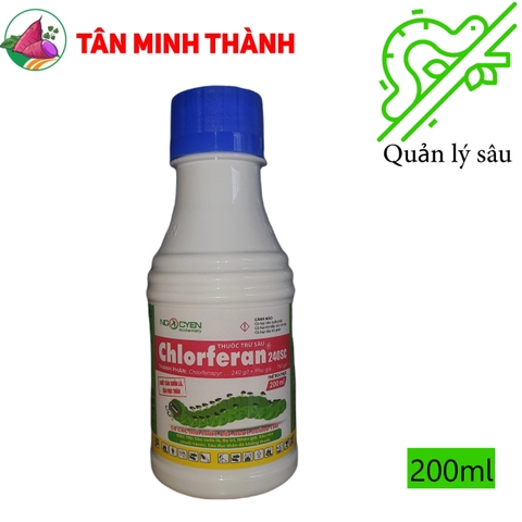 Chlorferan 240SC - Thuốc đặc trị sâu cuốn lá, bọ trĩ, nhện gié, rầy nâu, sâu đục bẹ, sâu năn, muỗi hành, sâu đục thân, nhện đỏ, dòi đục lá, sâu vẽ bùa