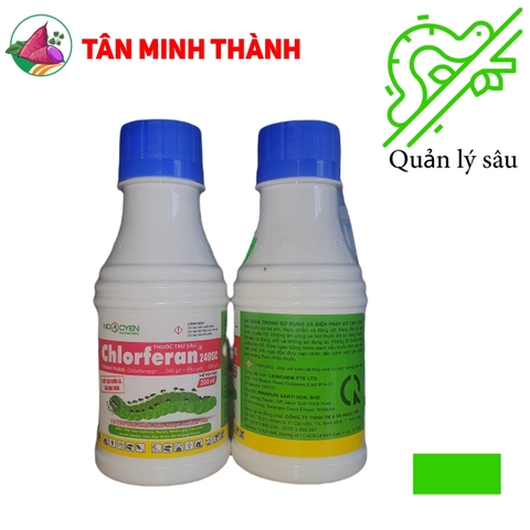 Chlorferan 240SC - Thuốc đặc trị sâu cuốn lá, bọ trĩ, nhện gié, rầy nâu, sâu đục bẹ, sâu năn, muỗi hành, sâu đục thân, nhện đỏ, dòi đục lá, sâu vẽ bùa
