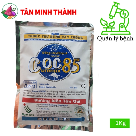Coc 85wp gốc Đồng - Thuốc trừ bệnh thán thư, nấm hồng, héo cây con, héo nhanh, vàng lá, đốm lá