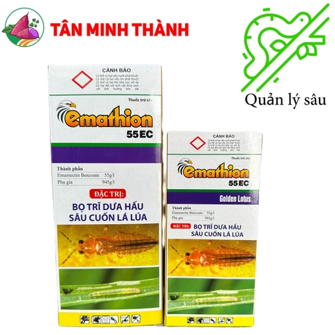 Emathion 55EC - Thuốc đặc trị sâu cuốn lá, bọ trĩ, bù lạch, sâu đục thân, sâu ăn tạp, sâu xanh da lang, sâu đục trái, sâu tơ