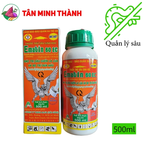 Ematin 60EC - Thuốc đặc trị sâu cuốn lá, bọ trĩ