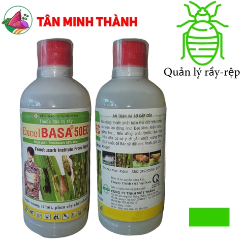 Excel Basa 50EC - Thuốc đặc trị rầy nâu, rầy xanh, rệp sáp, rầy mềm, mò nhớt, rệp muội
