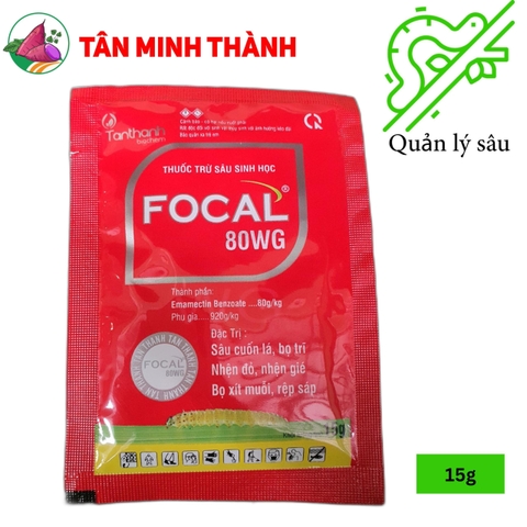 Focal 80WG - Thuốc trừ sâu sinh học đặc trị sâu cuốn lá, bọ trĩ, nhện đỏ, nhến gié, bọ xít muỗi, rệp sáp