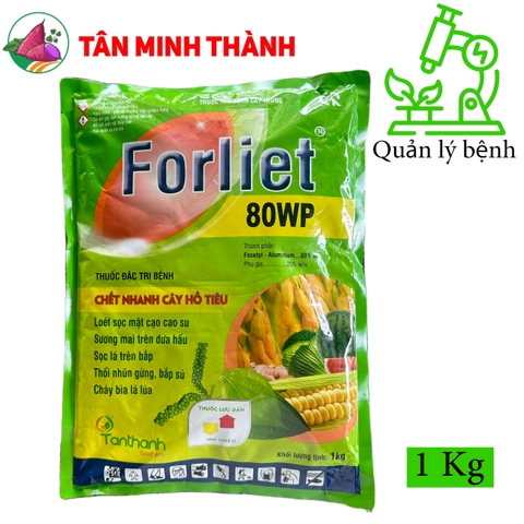 Forliet 80WP - Thuốc trừ bệnh loét sọc mặt cạo, sương mai, sọc lá, thối nhũn, cháy lá, nứt thân xì mủ, vàng lá thối rễ