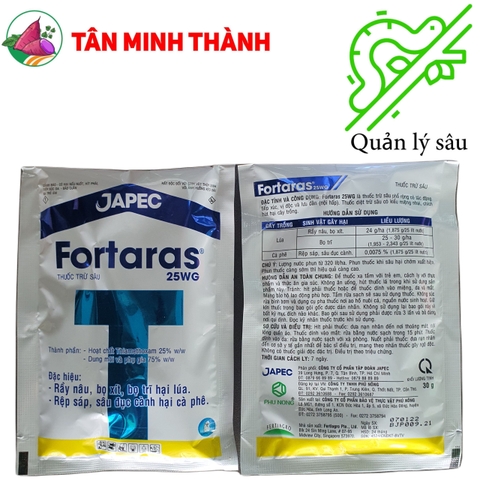 Fortaras 25WG - Thuốc đặc trị rầy nâu, bọ trĩ, bọ xít, rệp sáp, sâu đục cành