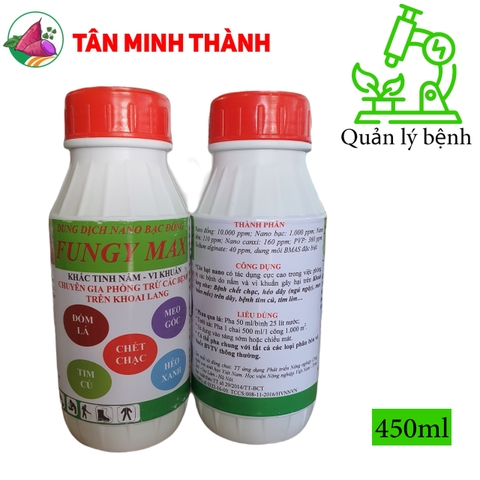 Fungy Max - Thuốc chuyên bệnh khoai lang, phòng trị chết chạc, meo gốc, tim củ, héo xanh, đốm lá