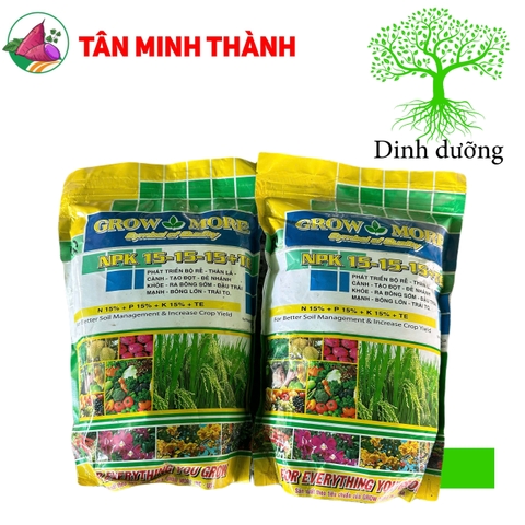 Grow More 15-15-15+TE - Thuốc ra rễ, thân lá cành, ra hoa, đậu trái, bông lớn, to trái