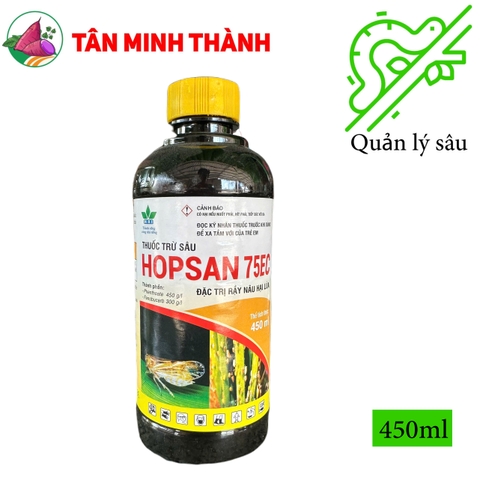 Hopsan 75EC - Thuốc đặc trị rầy nâu trên lúa, sùng khoai lang, đế trũi, bọ cánh cứng, có mùi hôi